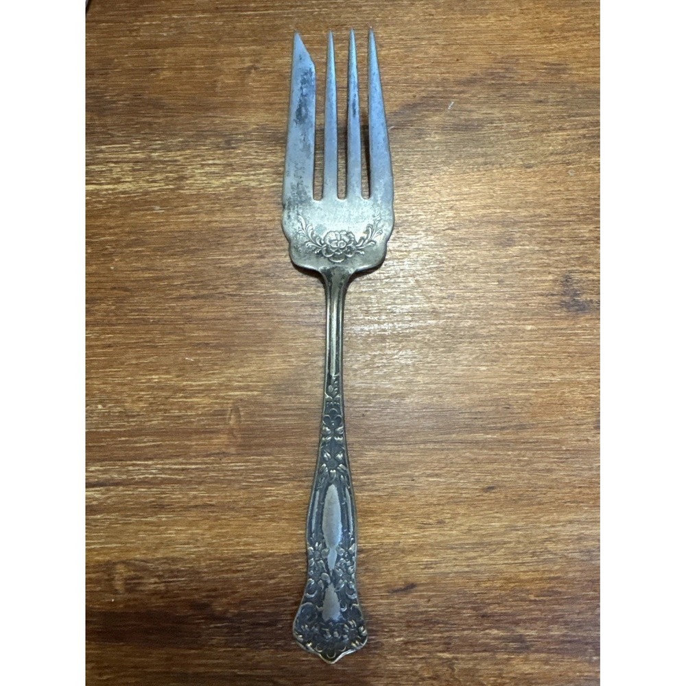 Antique Imperial Silver Co Silverplate Meat Fork  LORRAINE 1913